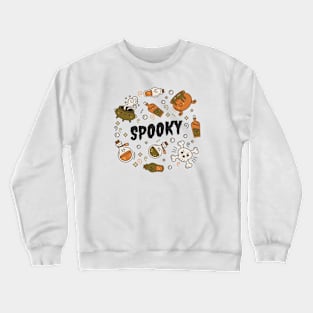 Kawaii Spooky Halloween Doodle Art Crewneck Sweatshirt